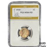 1910 Wheat Cent PGA MS64 RD