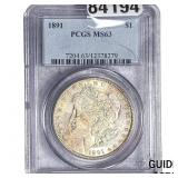 1891 Morgan Silver Dollar PCGS MS63