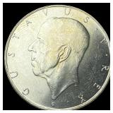 1938 Sweden Silver 2 Kroner UNCIRCULATED