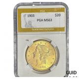 1903 $20 Gold Double Eagle PGA MS63