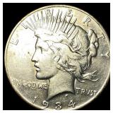 1934 Silver Peace Dollar NEARLY UNCIRCULATED