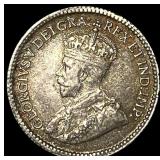 1916 Canada Silver 5 Cents ABOUT UNCIRCULATED