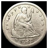 1858-O Silver Seated Liberty Quarter ABOUT UNCIRCU