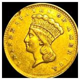 1856 Gold $1 Indian Head Type 2 CLOSELY UNCIRCULAT