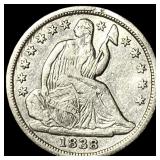 1838 Silver Half Dime No Drapery NEARLY UNCIRCULAT