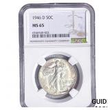1946-D Walking Liberty Half Dollar NGC MS65