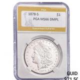 1878-S Morgan Silver Dollar PGA MS66 DMPL