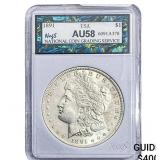 1891 Morgan Silver Dollar NCGS AU58