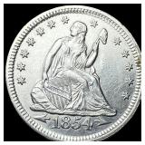 1854 Arrows Seated Liberty Quarter UNCIRCULATED