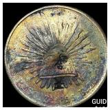 Mexico Silver 1 Peso Punch Marked NEARLY UNCIRCUL