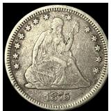 1875 Seated Liberty Quarter NEARLY UNCIRCULATED