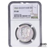 1964 Kennedy Half Dollar NGC PF68 Accent Hair