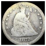 1872 Silver Seated Liberty Quarter NICELY CIRCULAT
