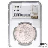 1878-S Morgan Silver Dollar NGC MS62