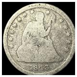 1843 Silver Seated Liberty Quarter NICELY CIRCULAT