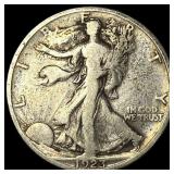 1923-S Silver Walking Liberty Half Dollar NICELY C