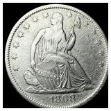 1868-S Silver Half Dollar NEARLY UNCIRCULATED