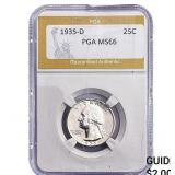 1935-D Washington Silver Quarter PGA MS66