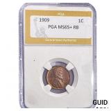 1909 Wheat Cent PGA MS65+ RB