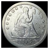 1853 Arrows Seated Liberty Quarter ABOUT UNCIRCULA