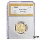 1999 1/4oz $10 Gold Eagle PGA MS70