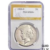 1926-D Silver Peace Dollar PGA MS64+