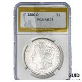 1886-O Morgan Silver Dollar PGA MS63