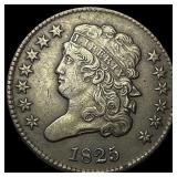 1825 Copper Half Cent NEARLY UNCIRCULATED