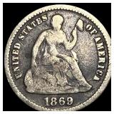 1869-S Silver Half Dime NICELY CIRCULATED