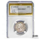 1946-D Washington Silver Quarter PGA MS67