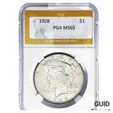 1928 Silver Peace Dollar PGA MS65