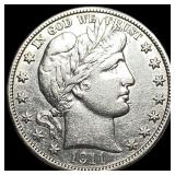 1911 Silver Half Dollar (Barber) NEARLY UNCIRCULAT