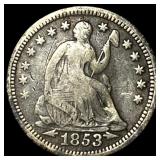 1853 Arrows Seated Liberty Half Dime NICELY CIRCUL