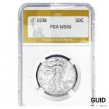 1938 Walking Liberty Half Dollar PGA MS66