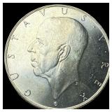 1938 Sweden Silver 2 Kroner UNCIRCULATED