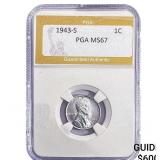 1943-S Wheat Cent PGA MS67
