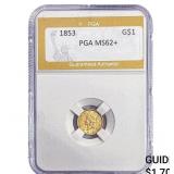 1853 Rare Gold Dollar PGA MS62+