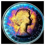 1953 Canada Silver 1 Dollar Monster Toned UNCIRCUL