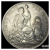 1914 Peru Silver 1 Sol UNCIRCULATED