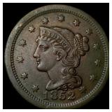 1852 Braided Hair Large Cent NEARLY  UNCIRCULATED