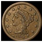 1853 Braided Hair Large Cent NEARLY  UNCIRCULATED