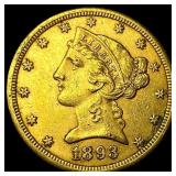 1893-S Gold $5 Half Eagle CLOSELY UNCIRCULATED