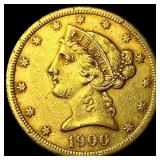 1900-S Gold $5 Half Eagle CLOSELY UNCIRCULATED