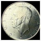 1938 Sweden Silver 2 Kroner UNCIRCULATED