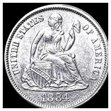 1884 Silver Seated Liberty Dime UNCIRCULATED