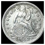 1853 Seated Liberty Dime NEARLY UNCIRCULATED
