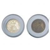 [2 Coins] 1853-1854 Seated Liberty Half Dollar