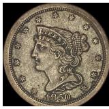 1850 Braided Hair Half Cent NEARLY  UNCIRCULATED