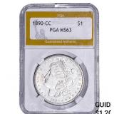 1890-SS Morgan Silver Dollar PGA MS63