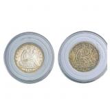 [2 Coins] 1849-1850 Seated Liberty Half Dollar